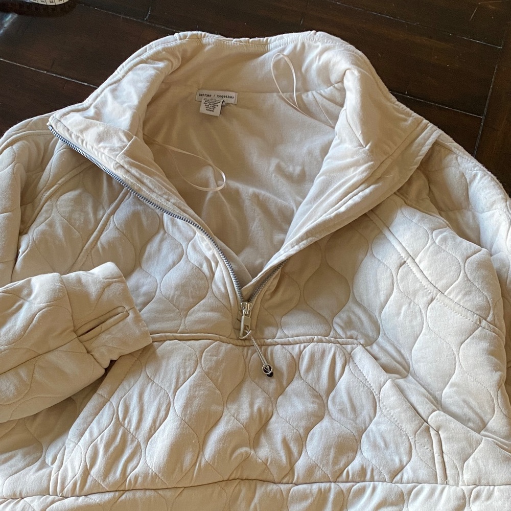 Softest Quilted Crop Half Zip Sweatshirt Jacket Sweater Yoga Zara Athleta - Picture 12 of 14